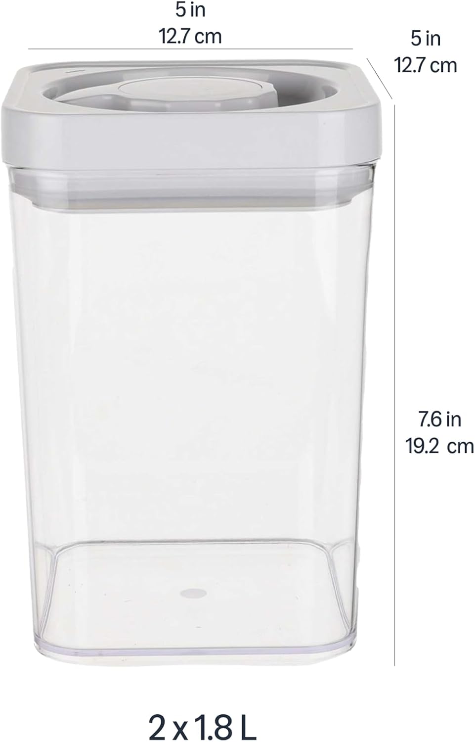 Airtight Food Storage Containers, BPA Free, Dishwasher Safe, with Twist/Turn Lids, for Kitchen Pantry Organization, 10-Piece Square Set, Clear Plastic - Image 6