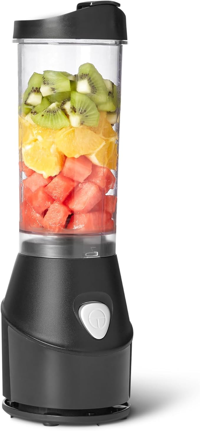 Portable Blender for Smoothies and Shakes with 250W Power,15 Oz BPA Free Travel Cup and Lid, Black