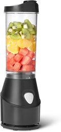 Portable Blender for Smoothies and Shakes with 250W Power,15 Oz BPA Free Travel Cup and Lid, Black