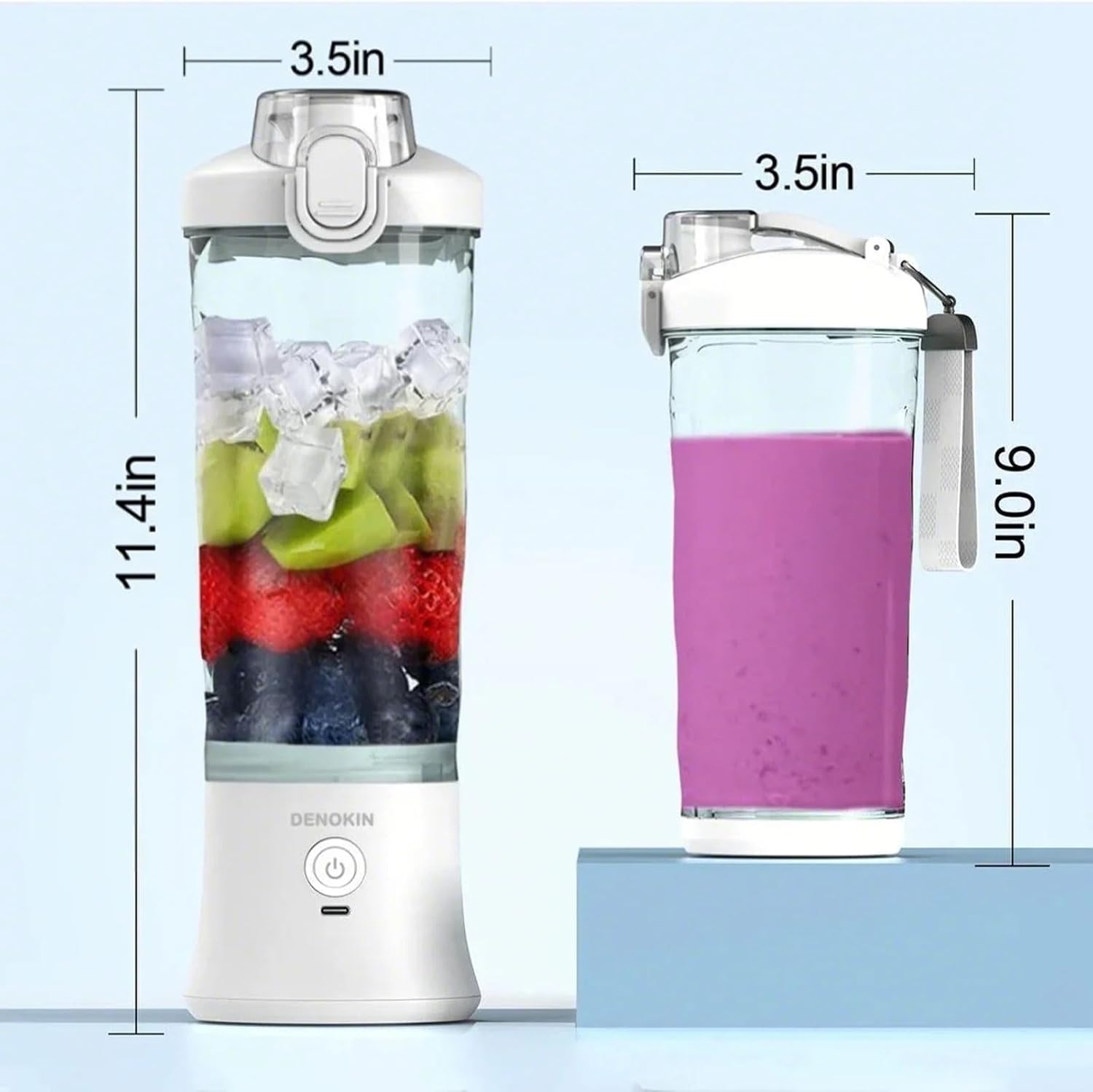 Portable Blender,Personal Size Blender for Shakes and Smoothies (Apple White, 20oz) - Image 5