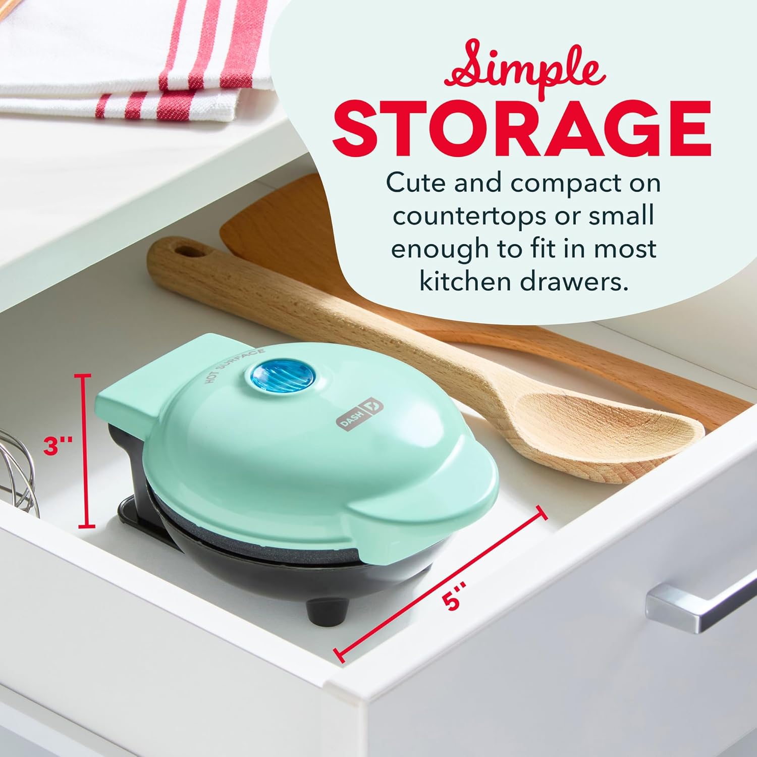 Mini Waffle Maker — Compact Nonstick, 4-Inch - Image 4