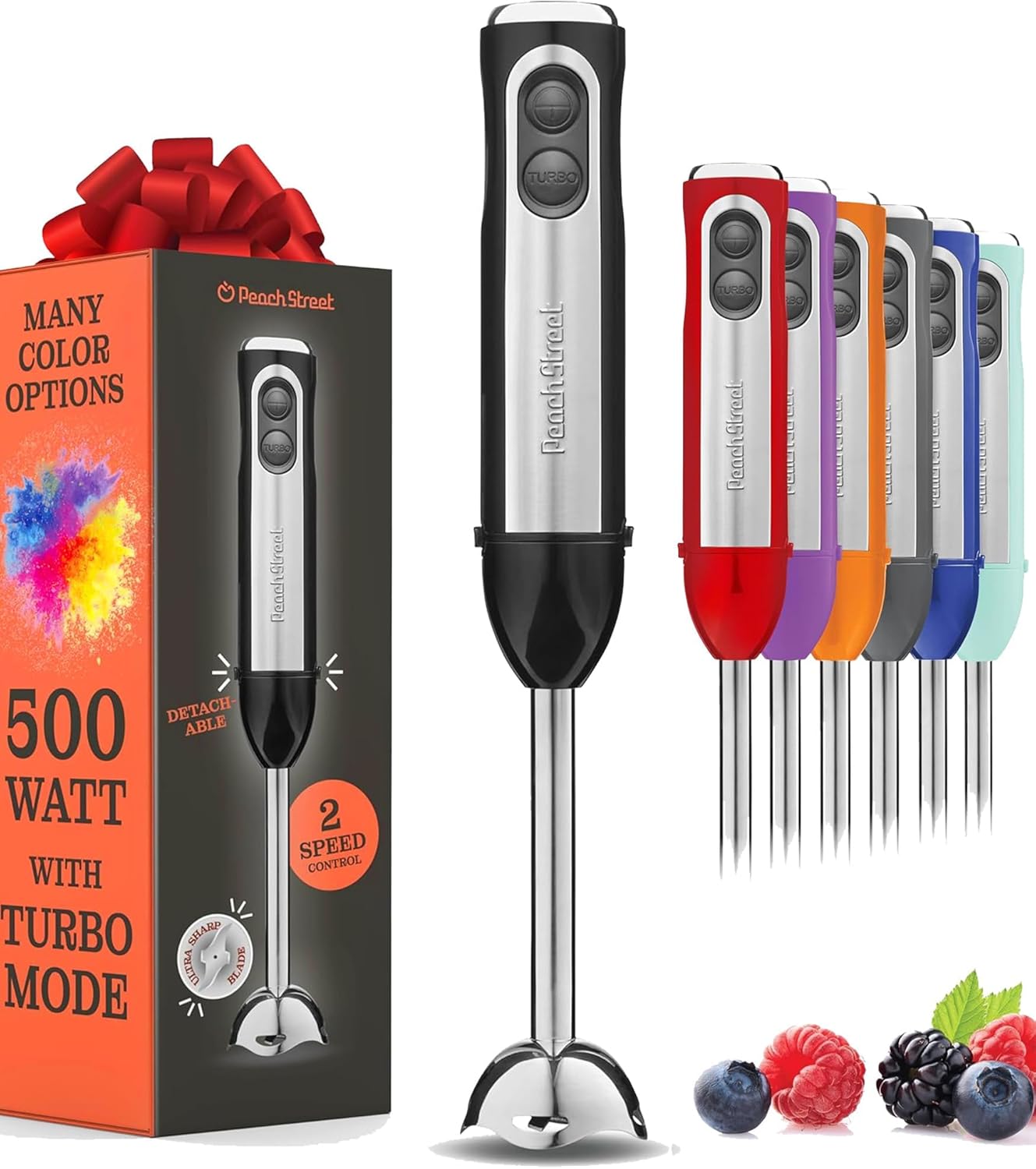 Immersion Hand Blender 500W — Stainless Steel, Turbo Mode