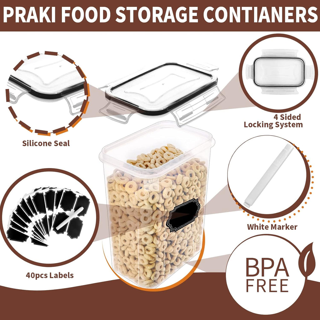 Airtight Food Storage Containers Set with Lids - 24 PCS, BPA Free Kitchen and Pantry Organization, Plastic Leak-proof Canisters for Cereal Flour & Sugar - Labels & Marker - Image 3