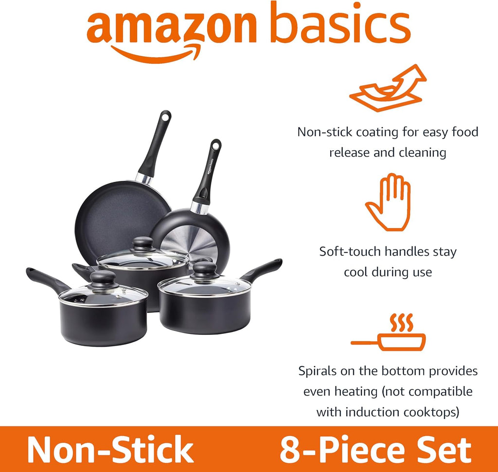 Nonstick Kitchen Cookware 8-Piece Starter Set - Image 2