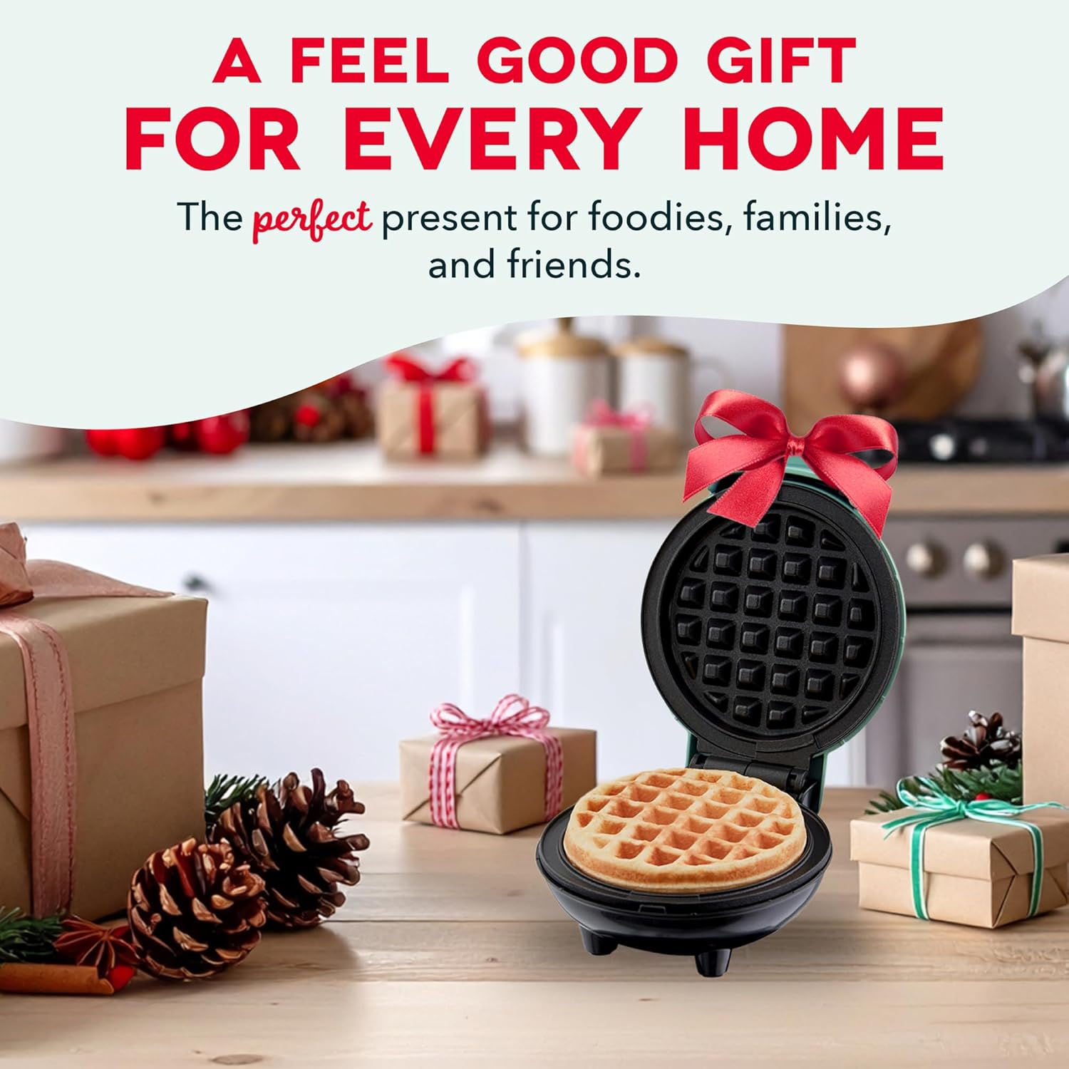 Mini Waffle Maker- Compact Electric Iron for Creative Homemade Treats - Nonstick Surface - Easy-to-Clean - Perfect for Kids & Families - Aqua - Image 6