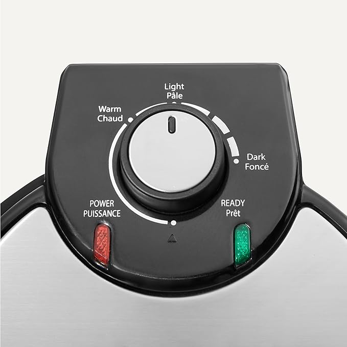 Mini Waffle Maker with Round 8-Inch Ceramic Nonstick Plate, Adjustable Browning Control, Cool Touch Handle, Vertical Storage, 8 Inches, Black