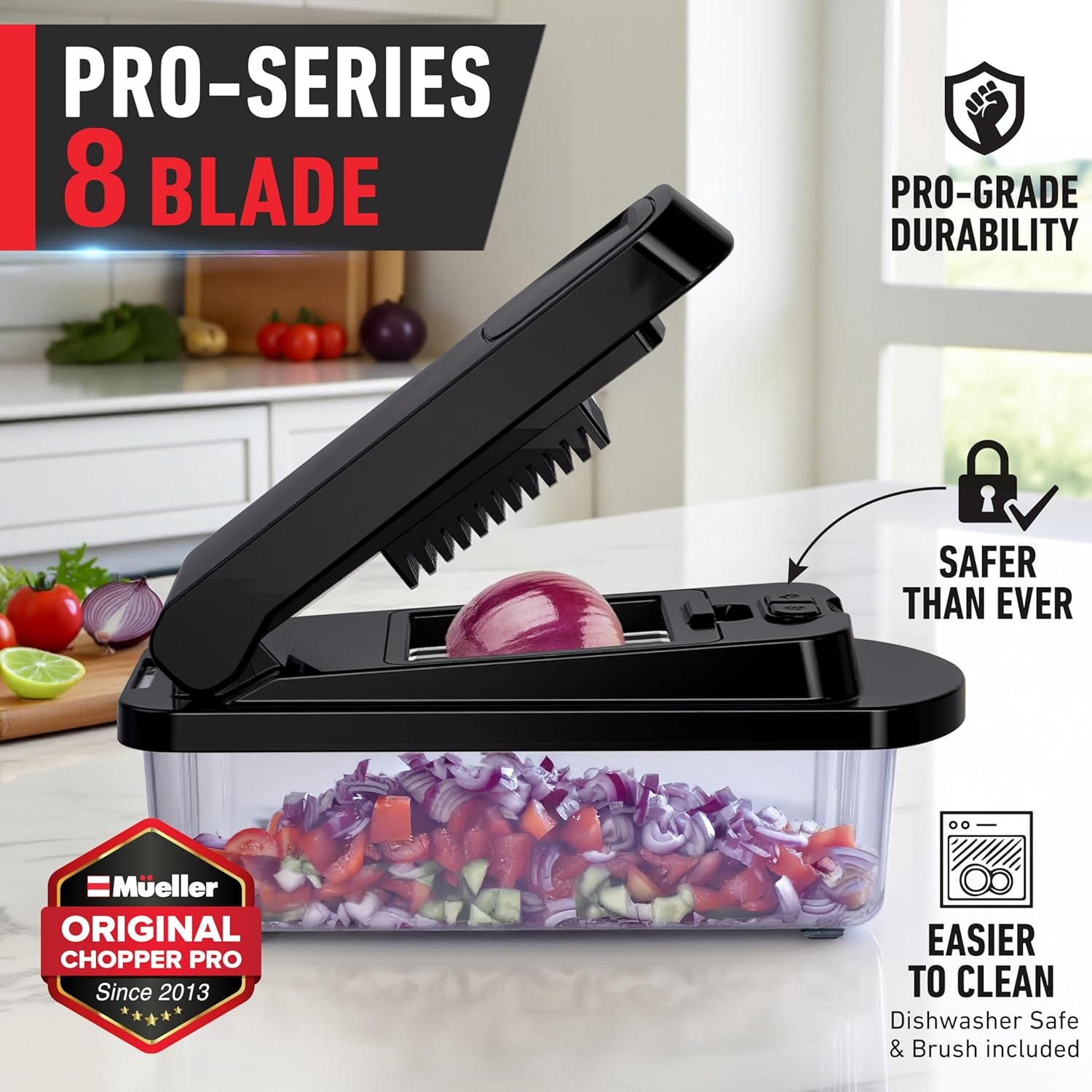 10-in-1 Vegetable Chopper with 8 Stainless Steel Blades - Image 2
