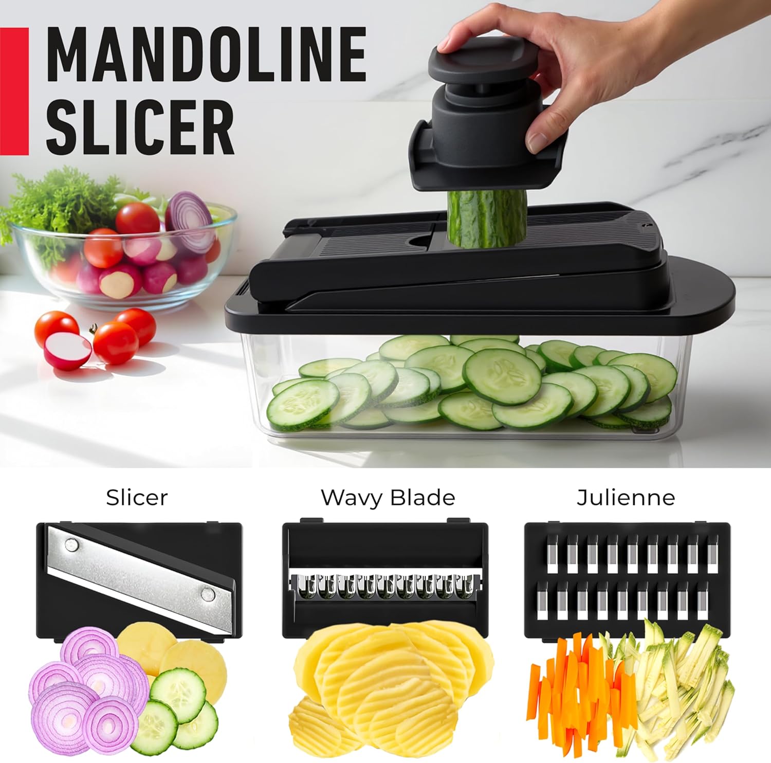 10-in-1 Vegetable Chopper with 8 Stainless Steel Blades - Image 6
