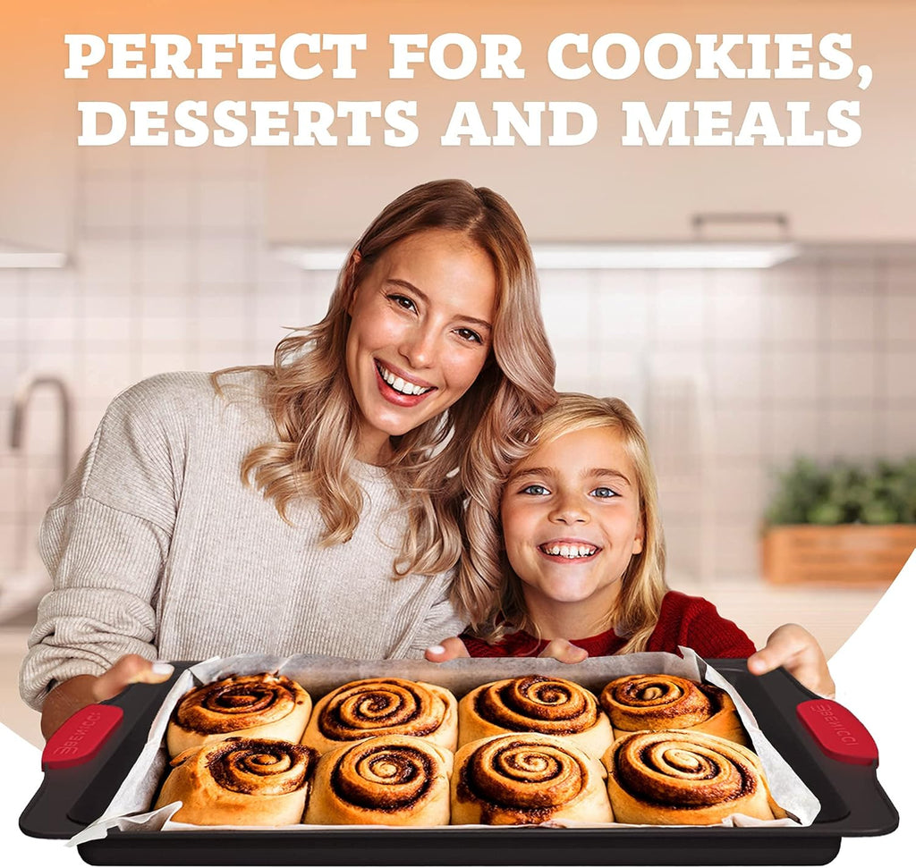 Non-Stick Baking Sheets 3-Pack with Silicone Handles - Image 5