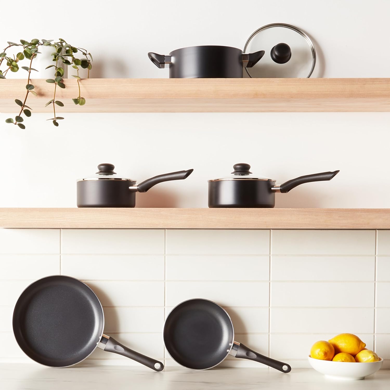 Non-Stick Kitchen Cookware 8-Piece Set, Non-Induction, Includes Pots and Pans, Black - Image 3