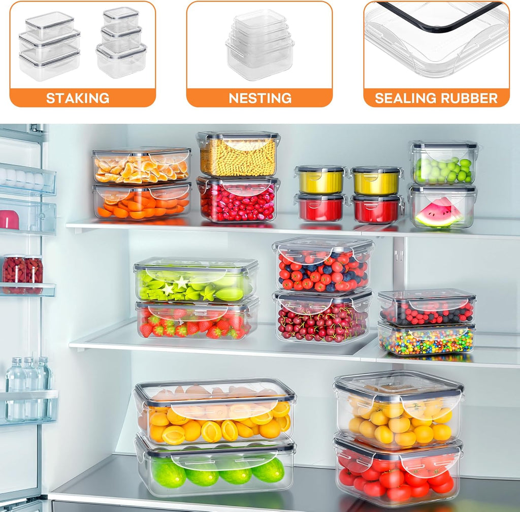 Food Storage Containers 40-Piece Set — Stackable & Leakproof - Image 3