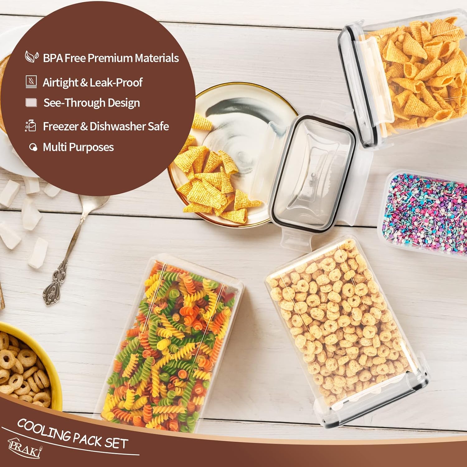 Airtight Food Storage Containers Set with Lids - 24 PCS, BPA Free Kitchen and Pantry Organization, Plastic Leak-proof Canisters for Cereal Flour & Sugar - Labels & Marker - Image 4