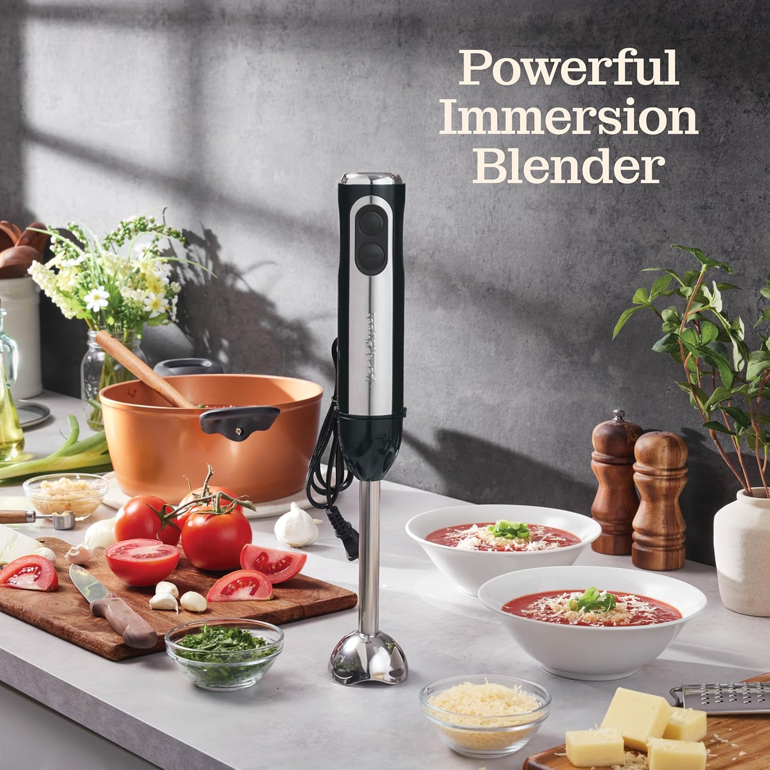 Immersion Hand Blender 500W — Stainless Steel, Turbo Mode - Image 2