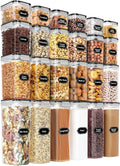 Airtight Pantry Containers 24-Piece — Leak-Proof with Labels