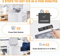 Portable Ice Machine with Handle, 6 Mins 9 Bullet Ice Cubes with Basket and Scoop, 26lbs in 24Hrs, Auto-Cleaning, for Home, Kitchen, RV, Camping, White