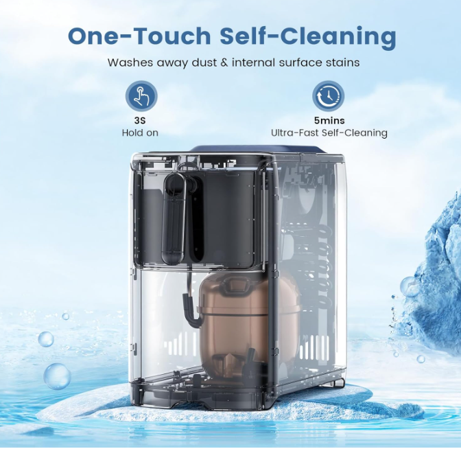 18Lbs/Day Compact Countertop Ice Makers, Removable Lid Easy to Clean, Fast 6Pcs Bullet Ice in 8 Mins, Self-Cleaning & Low Noise for Office, Bedroom, RV(Black)